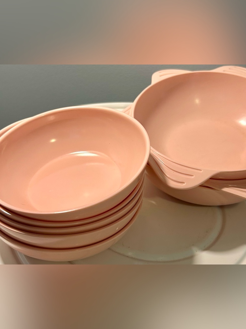 Vintage Pink Melmac Melamine Bowl Set of 9
MCM